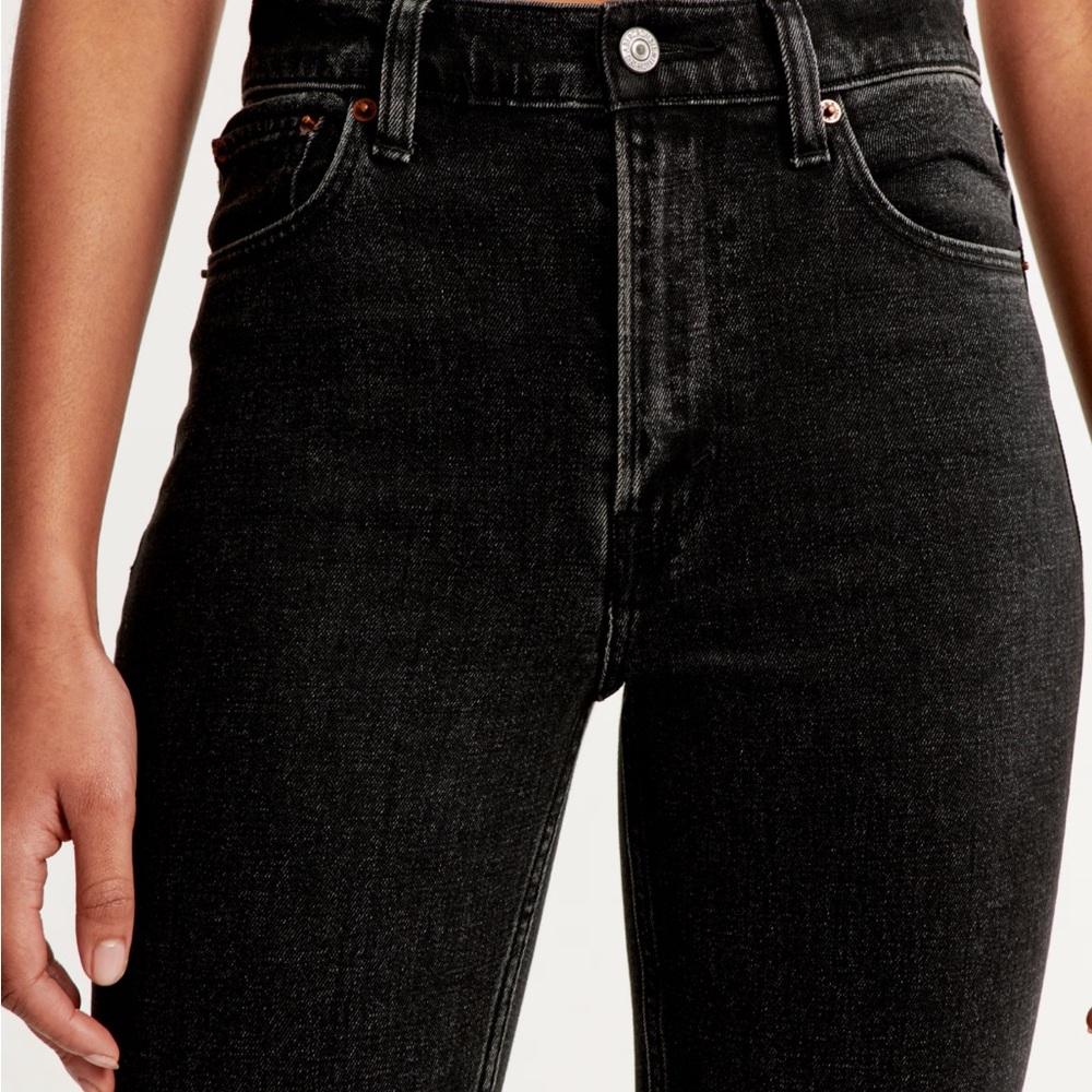 A&F Ultra High Rise Super Skinny Ankle Black Jeans